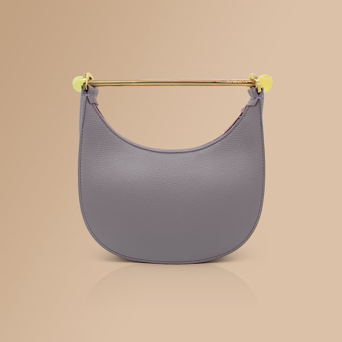 MINI MOON LILA + HERRAJE BAÑO EN ORO Y ESFERA ONIX VERDE