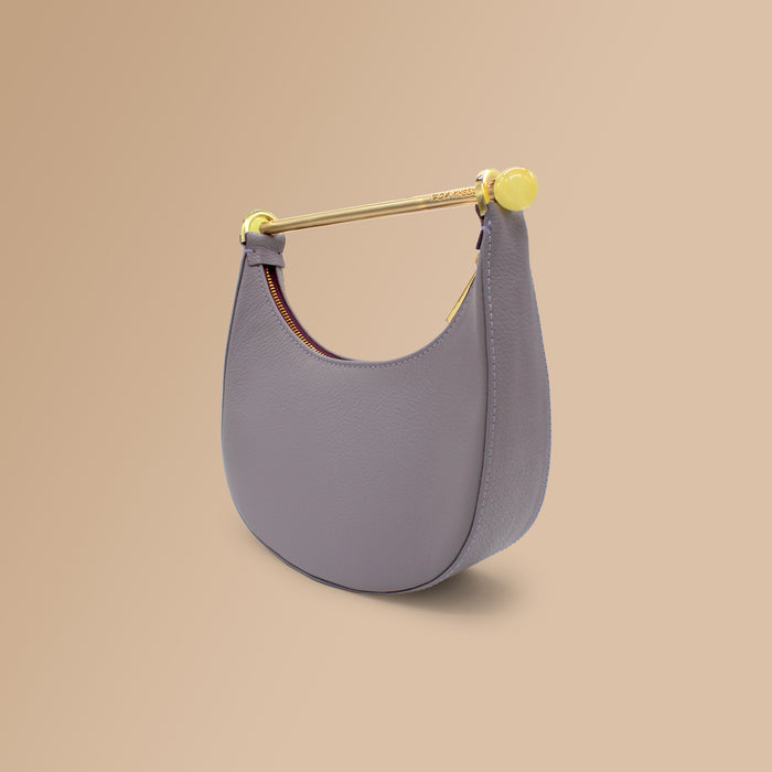 MINI MOON LILA + HERRAJE BAÑO EN ORO Y ESFERA ONIX VERDE